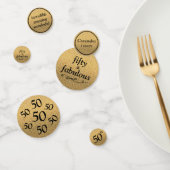 Fifty & Fabulous Zwart op Gouden Glitter Tafel Confetti (Groep)