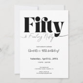 Fifty & Feeling Nifty 50th Birthday Invitation Kaart (Voorkant)