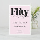 Fifty & Feeling Nifty 50th Birthday • Pink Design Kaart (Staand voorkant)