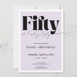 Fifty & Feeling Nifty 50th Birthday• Purple Design Kaart