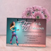 Fifty Fit and Fabulous Invitation Kaart
