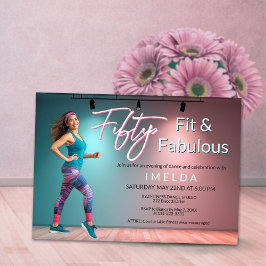 Fifty Fit and Fabulous Invitation Kaart