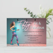 Fifty Fit and Fabulous Invitation Kaart (Staand voorkant)