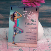 Fifty Fit Fabulous Dance Invitation Kaart