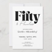 Fifty & Flawless 50th Birthday Invitation Kaart (Voorkant)