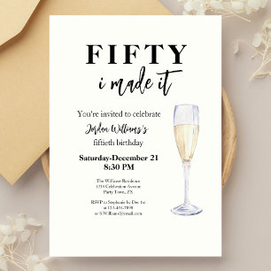 Fifty I Made It Funny Elegant Simple 50th Birthday Kaart