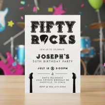 Fifty Rocks Gitaarplectrumm 50e Verjaardagsfeestje