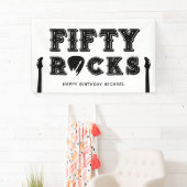 Fifty Rocks Guitar Pick 50th Birthday Party Spandoek (Insitu)