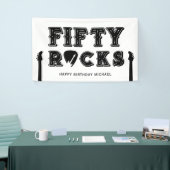 Fifty Rocks Guitar Pick 50th Birthday Party Spandoek (Beurs)