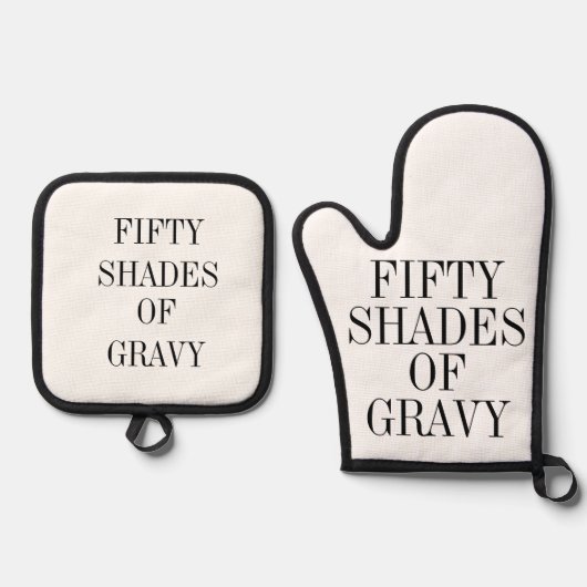 Fifty Shades of Gravy Shirt Ovenwant & Pannenlap Set (Voorkant)