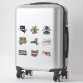 Fifty States Retro Sticker Set Deel 4 (Koffer)
