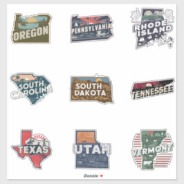 Fifty States Travel Sticker Set Deel 5