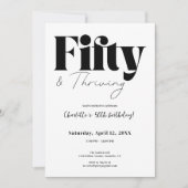 Fifty & Thriving 50th Birthday Invitation Kaart (Voorkant)