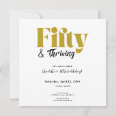 Fifty & Thriving 50th Birthday Invitation Save The Date (Voorkant)