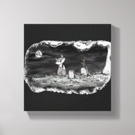 Fig & Blinky Kerkhof Opgespannen Canvasprint Canvas Afdruk