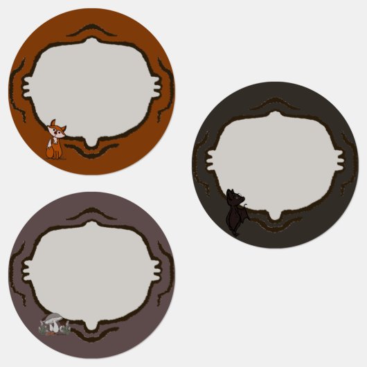 Fig, Blinky & Mushroom sticker vel labels (Groep)