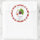 Fig Conserve Gingham Jam. Pot  Ronde Sticker (Tas)