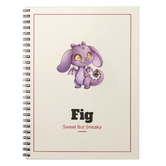 Fig de Draak Spiraal Notebook Notitieboek (Voorkant)