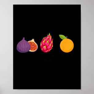 Fig Dragon Fruit Tangerine Fruit Subtiele Anti Tru Poster