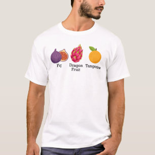 Fig Dragon Fruit Tangerine Fruit Subtiele Anti Tru T-shirt