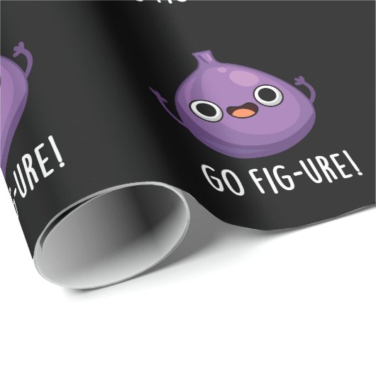 Fig Fig Fruit Pun Dark BG Cadeaupapier (Rol Hoek)