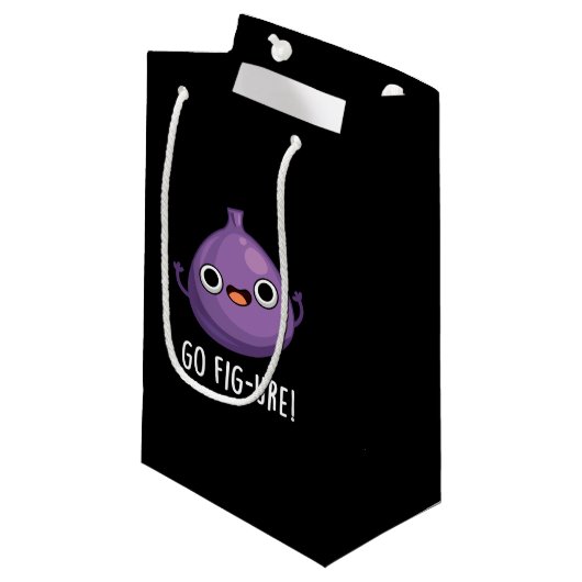 Fig Fig Fruit Pun Dark BG Klein Cadeauzakje (Voorkant Gekanteld)
