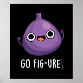 Fig Fig Fruit Pun Dark BG Poster (Voorkant)