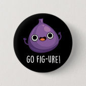 Fig Fig Fruit Pun Dark BG Ronde Button 5,7 Cm (Voorkant)