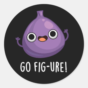 Fig Fig Fruit Pun Dark BG Ronde Sticker