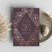 Fig | Floral Diamond Folie Save the Date Card Folie Uitnodiging