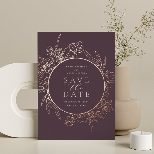 Fig | Florence Folie Save the Date Card Folie Uitnodiging