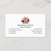 Fig Fruit Biologische Botanische Illustratie Visitekaartje (Achterkant)