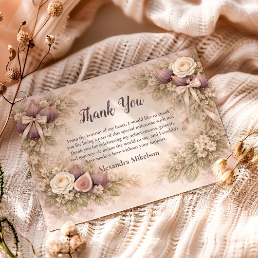 Fig Garden Vintage 1st Birthday Bedankkaart