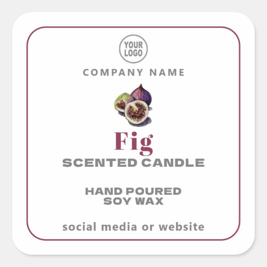 Fig Handmade Candle Square Sticker (Voorkant)