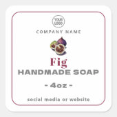 Fig Handmade Soap Square Sticker (Voorkant)