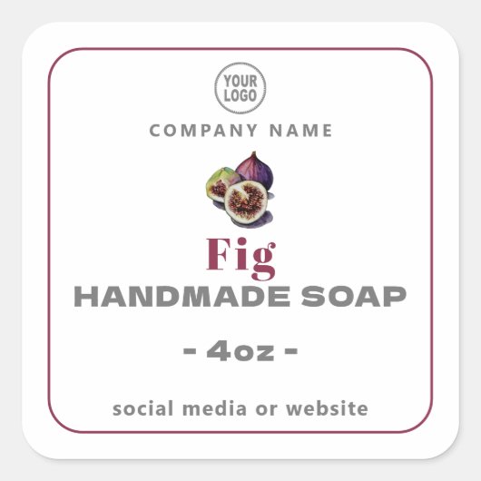 Fig Handmade Soap Square Sticker (Voorkant)