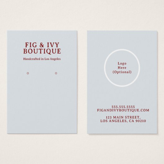 Fig & Ivy Earring Display Kaart (Voorkant /achterkant)
