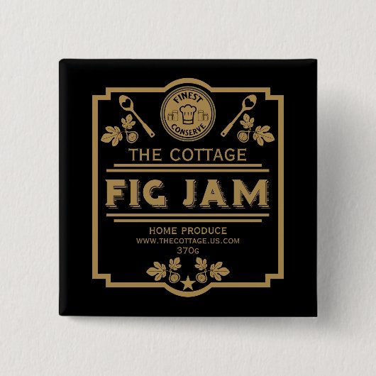 Fig Jam Seller Vierkante Button 5,1 Cm (Voorkant)