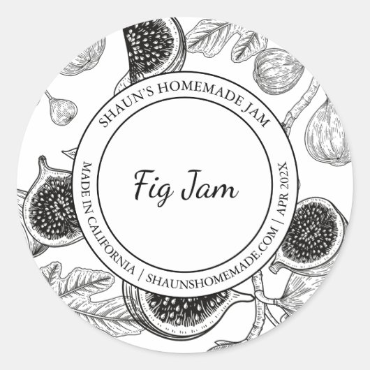 Fig Jam Sketch Modern label (Voorkant)
