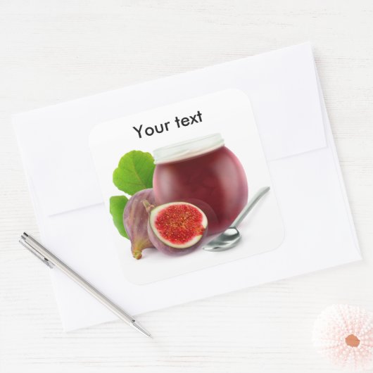Fig jam vierkante sticker (Envelop)