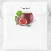 Fig jam vierkante sticker (Tas)