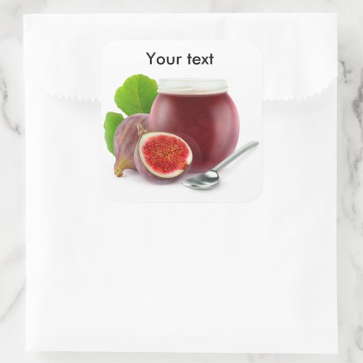 Fig jam vierkante sticker (Tas)