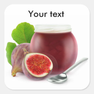 Fig jam vierkante sticker