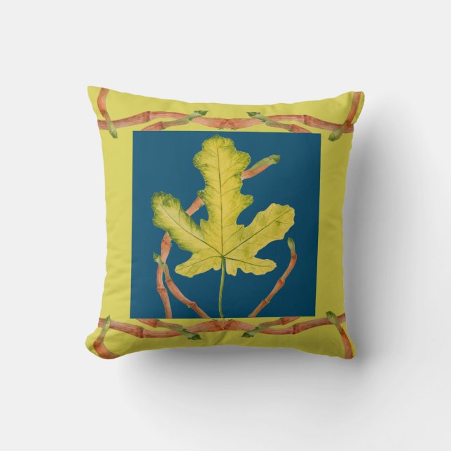 Fig Leaves on a Square Pillow Kussen (Voorkant)