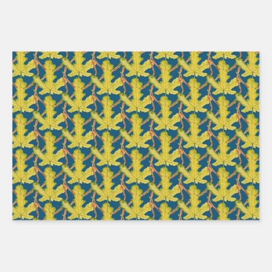 Fig Leaves op een wikkelpapier Set Inpakpapier Vel (Voorkant 2)