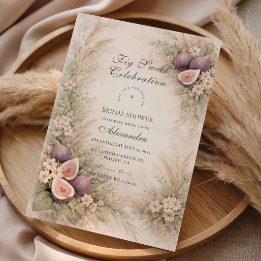 Fig Orchard Elegance Bridal Shower Kaart