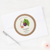Fig Preserve Jam Jar met Kraft papieren rand Ronde Sticker (Envelop)