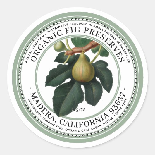 Fig Pslaat Jelly Label  1930s Green (Voorkant)
