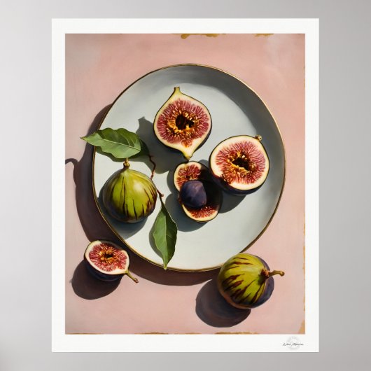 Fig Still Life on Plate Poster (Voorkant)
