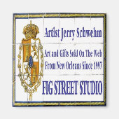 Fig Street Studio Tegel Mural Magneet (Voorkant)